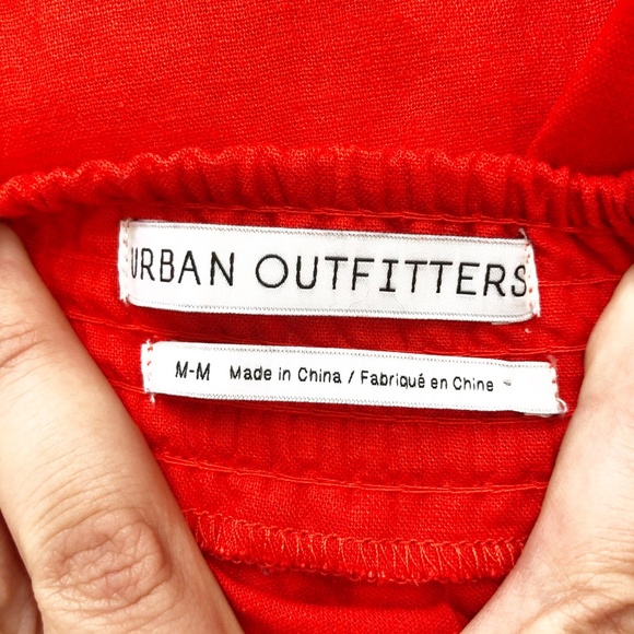 Urban Outfitters Amanda Red Linen Skirt Size M - Picture 9 of 11